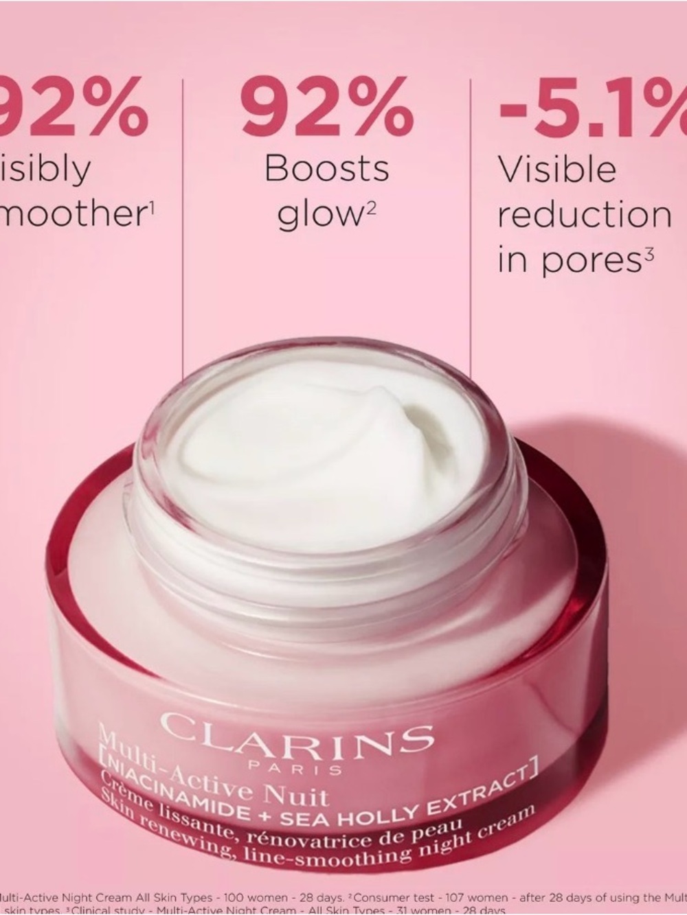 Clarins Multi-Active Nuit Night Cream Moisturizer for Lines, Pores, Glow 1.7oz - Picture 8 of 15